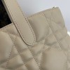 Christian Dior LADY DIOR classic rattan stitching gray leather handbag Christian Dior LADY DIOR classic rattan stitching gray leather handbag