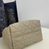 Christian Dior LADY DIOR classic rattan stitching gray leather handbag Christian Dior LADY DIOR classic rattan stitching gray leather handbag