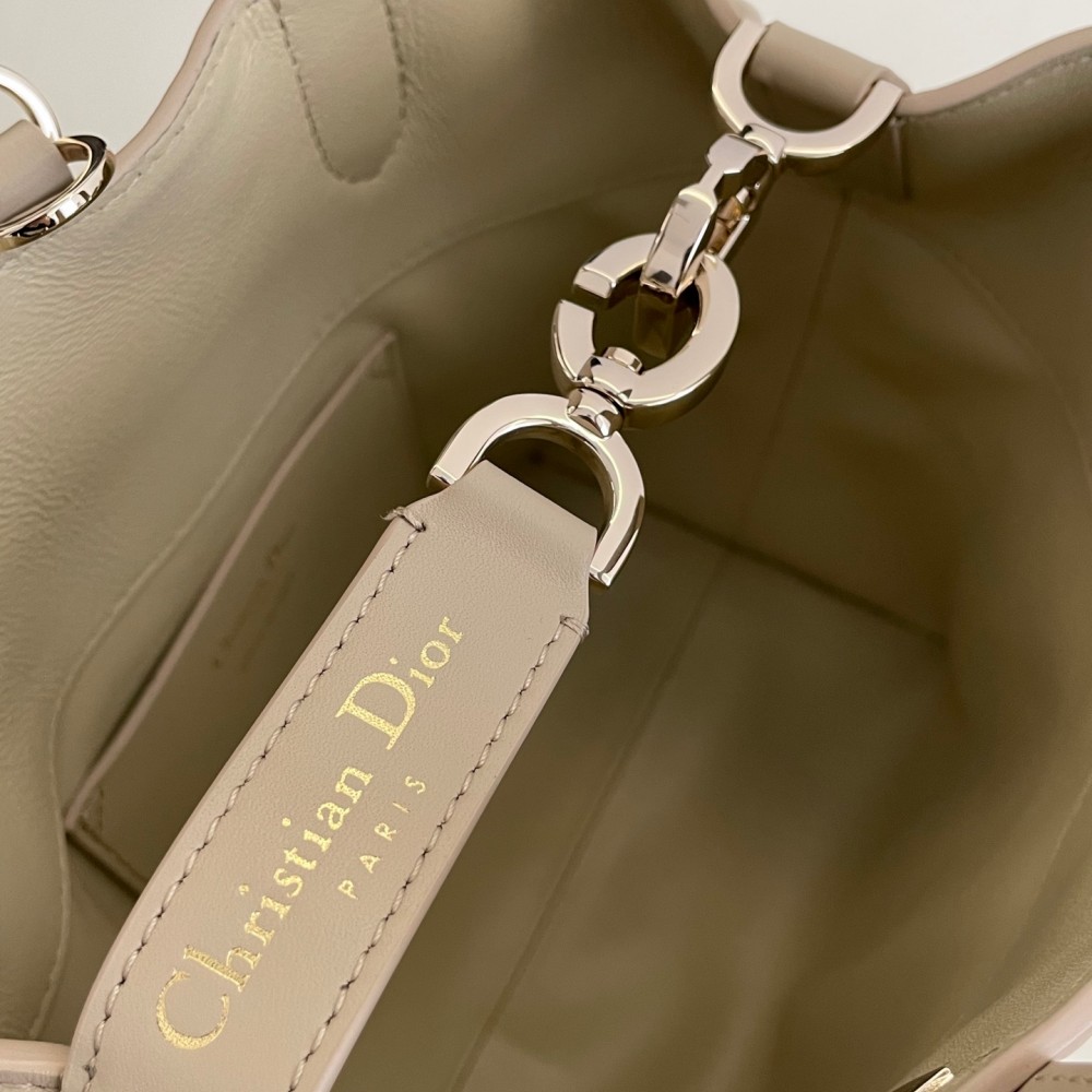 Christian Dior LADY DIOR classic rattan stitching gray leather handbag Christian Dior LADY DIOR classic rattan stitching gray leather handbag