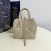 Christian Dior LADY DIOR classic small cannage stitching grey leather handbag Christian Dior LADY DIOR classic small cannage stitching grey leather handbag