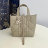Christian Dior LADY DIOR classic small cannage stitching grey leather handbag Christian Dior LADY DIOR classic small cannage stitching grey leather handbag