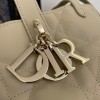 Christian Dior LADY DIOR classic small cannage stitching grey leather handbag Christian Dior LADY DIOR classic small cannage stitching grey leather handbag