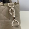 Christian Dior LADY DIOR classic small cannage stitching grey leather handbag Christian Dior LADY DIOR classic small cannage stitching grey leather handbag