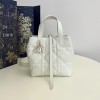 Christian Dior LADY DIOR classic small rattan stitching white leather handbag Christian Dior LADY DIOR classic small rattan stitching white leather handbag