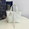 Christian Dior LADY DIOR classic small rattan stitching white leather handbag Christian Dior LADY DIOR classic small rattan stitching white leather handbag