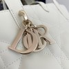 Christian Dior LADY DIOR classic small rattan stitching white leather handbag Christian Dior LADY DIOR classic small rattan stitching white leather handbag