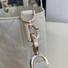 Christian Dior LADY DIOR classic small rattan stitching white leather handbag Christian Dior LADY DIOR classic small rattan stitching white leather handbag