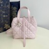 Christian Dior LADY DIOR classic small rattan stitching light pink leather handbag Christian Dior LADY DIOR classic small rattan stitching light pink leather handbag