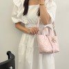 Christian Dior LADY DIOR classic small rattan stitching light pink leather handbag Christian Dior LADY DIOR classic small rattan stitching light pink leather handbag