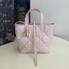 Christian Dior LADY DIOR classic small rattan stitching light pink leather handbag Christian Dior LADY DIOR classic small rattan stitching light pink leather handbag