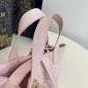 Christian Dior LADY DIOR classic small rattan stitching light pink leather handbag Christian Dior LADY DIOR classic small rattan stitching light pink leather handbag
