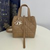 Christian Dior LADY DIOR classic small cannage stitching dark brown leather handbag Christian Dior LADY DIOR classic small cannage stitching dark brown leather handbag