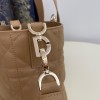 Christian Dior LADY DIOR classic small cannage stitching dark brown leather handbag Christian Dior LADY DIOR classic small cannage stitching dark brown leather handbag