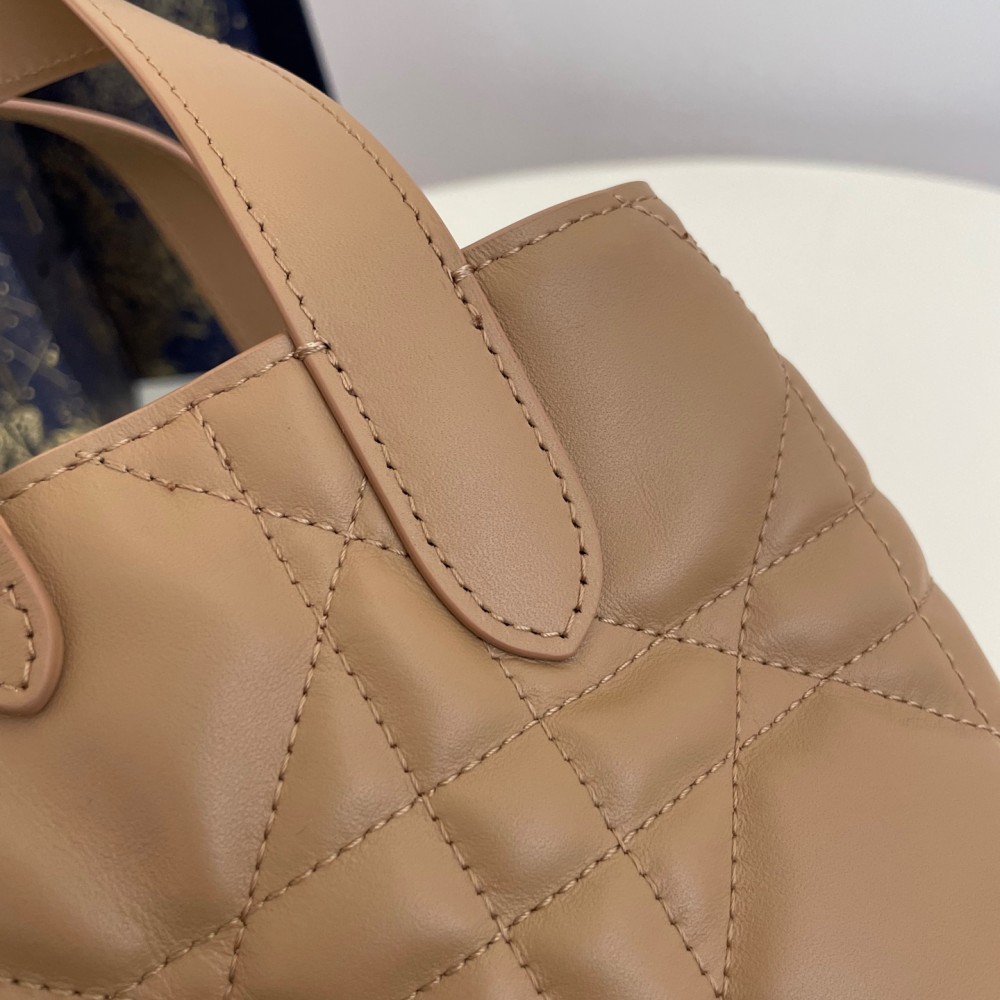 Christian Dior LADY DIOR classic small cannage stitching dark brown leather handbag Christian Dior LADY DIOR classic small cannage stitching dark brown leather handbag