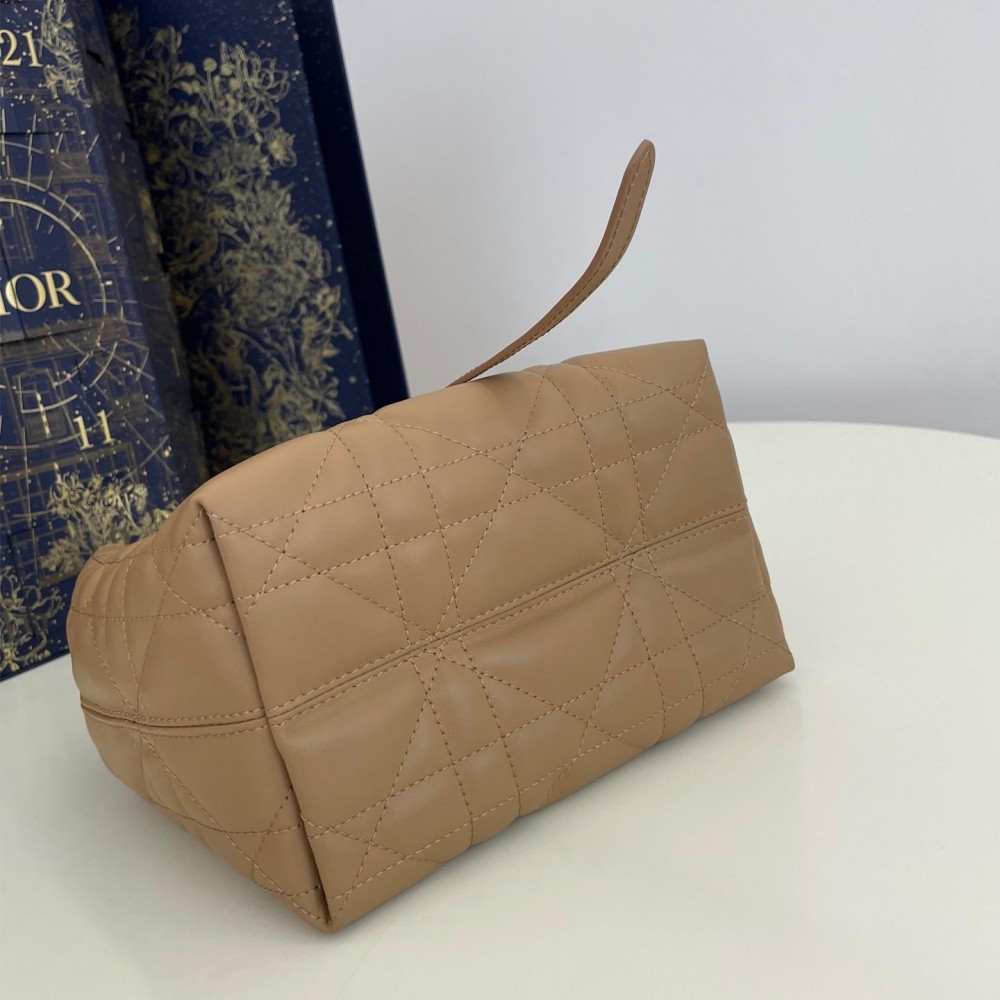 Christian Dior LADY DIOR classic small cannage stitching dark brown leather handbag Christian Dior LADY DIOR classic small cannage stitching dark brown leather handbag