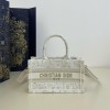Christian Dior DIOR BOOK TOTE classic small rattan stitching white handbag Christian Dior DIOR BOOK TOTE classic small rattan stitching white handbag