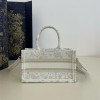 Christian Dior DIOR BOOK TOTE classic small rattan stitching white handbag Christian Dior DIOR BOOK TOTE classic small rattan stitching white handbag