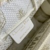 Christian Dior DIOR BOOK TOTE classic small rattan stitching white handbag Christian Dior DIOR BOOK TOTE classic small rattan stitching white handbag