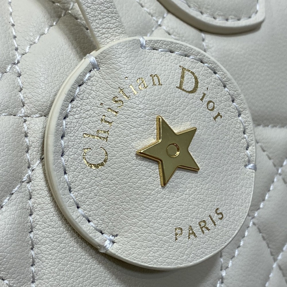 Christian Dior LADY DIOR denim white lambskin handbag Christian Dior LADY DIOR denim white lambskin handbag
