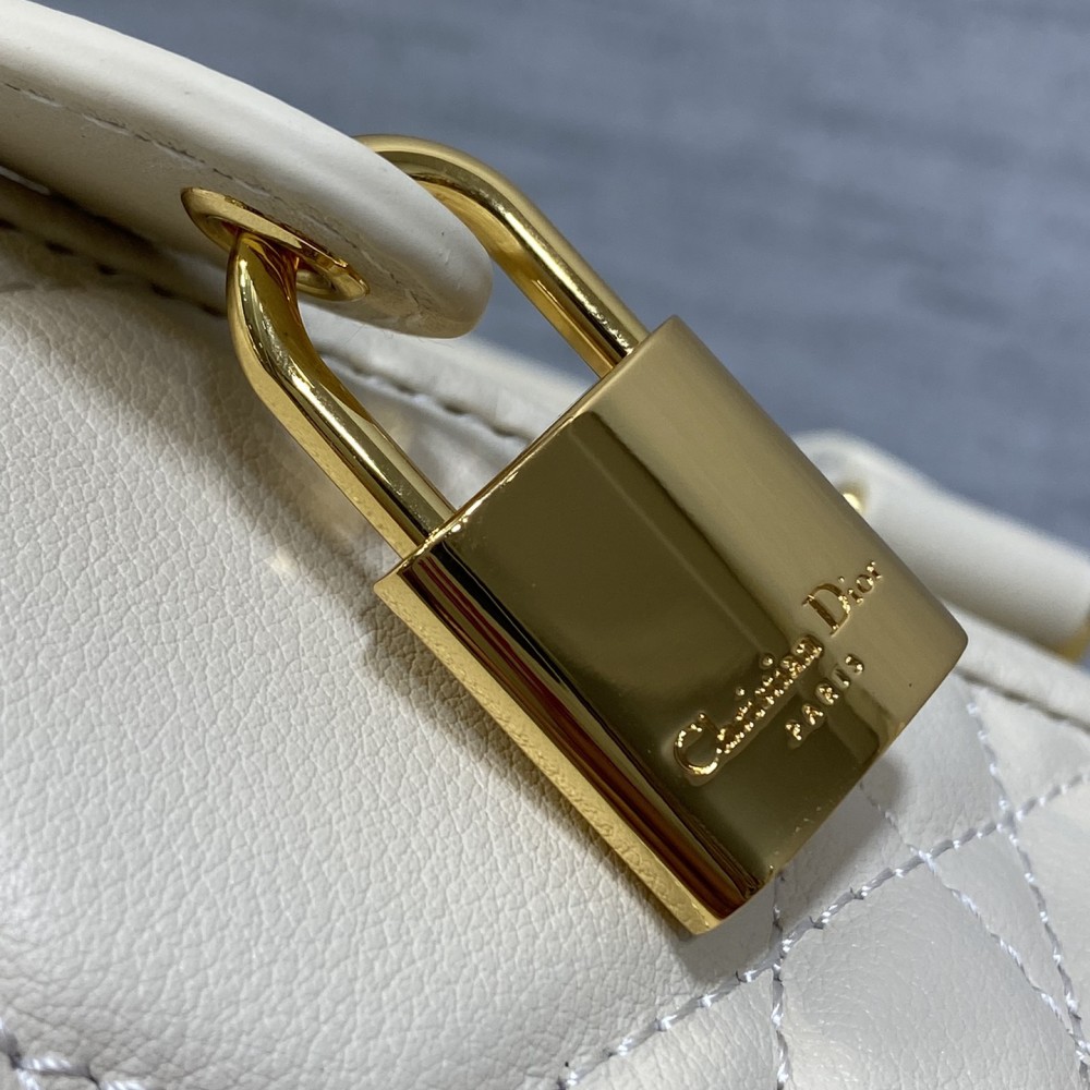 Christian Dior LADY DIOR denim white lambskin handbag Christian Dior LADY DIOR denim white lambskin handbag