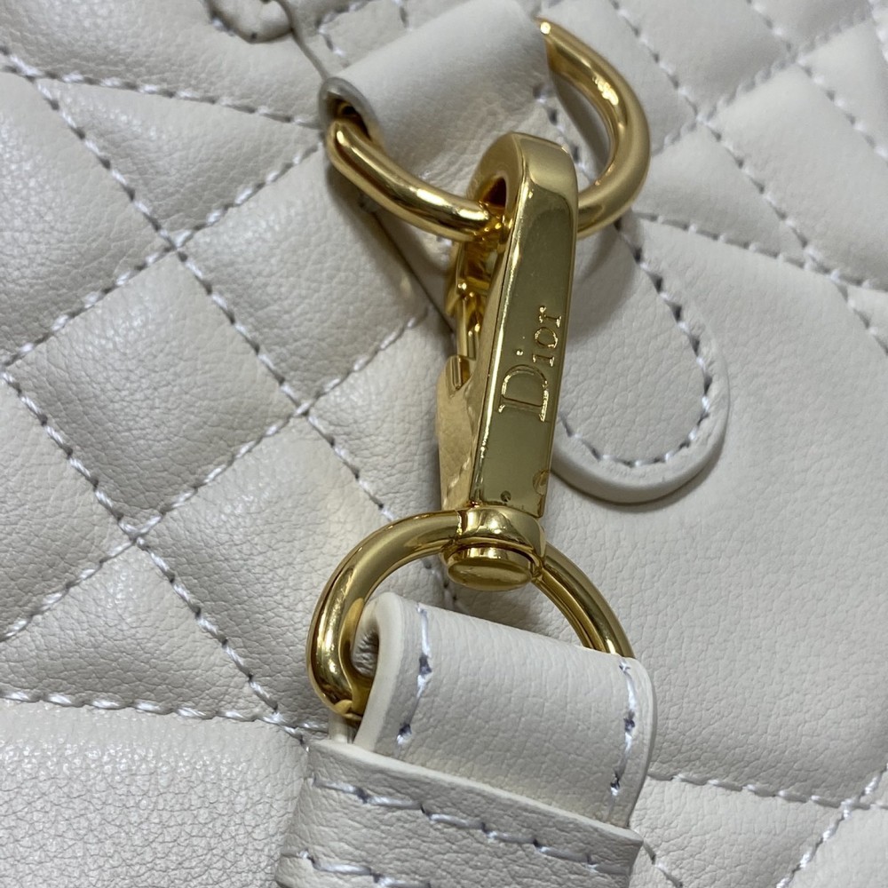 Christian Dior LADY DIOR denim white lambskin handbag Christian Dior LADY DIOR denim white lambskin handbag