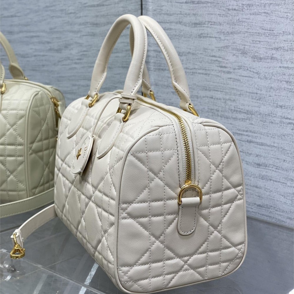 Christian Dior LADY DIOR denim white lambskin handbag Christian Dior LADY DIOR denim white lambskin handbag