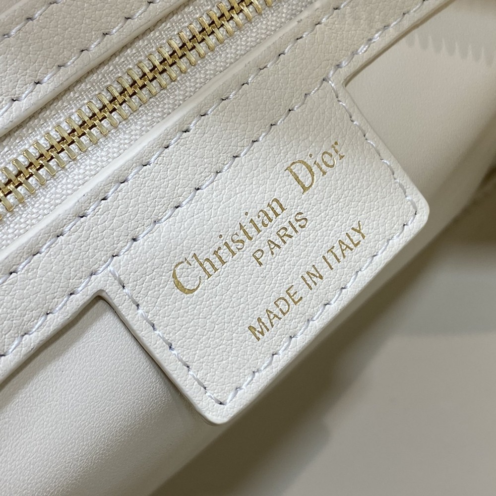 Christian Dior LADY DIOR denim white lambskin handbag Christian Dior LADY DIOR denim white lambskin handbag