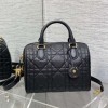 Christian Dior My Dior series matte lambskin matte rattan pattern pure black handbag Christian Dior My Dior series matte lambskin matte rattan pattern pure black handbag