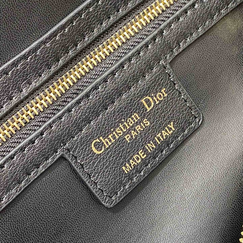 Christian Dior My Dior series matte lambskin matte rattan pattern pure black handbag Christian Dior My Dior series matte lambskin matte rattan pattern pure black handbag