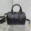 Christian Dior My Dior series matte lambskin matte rattan check medium pure black handbag Christian Dior My Dior series matte lambskin matte rattan check medium pure black handbag