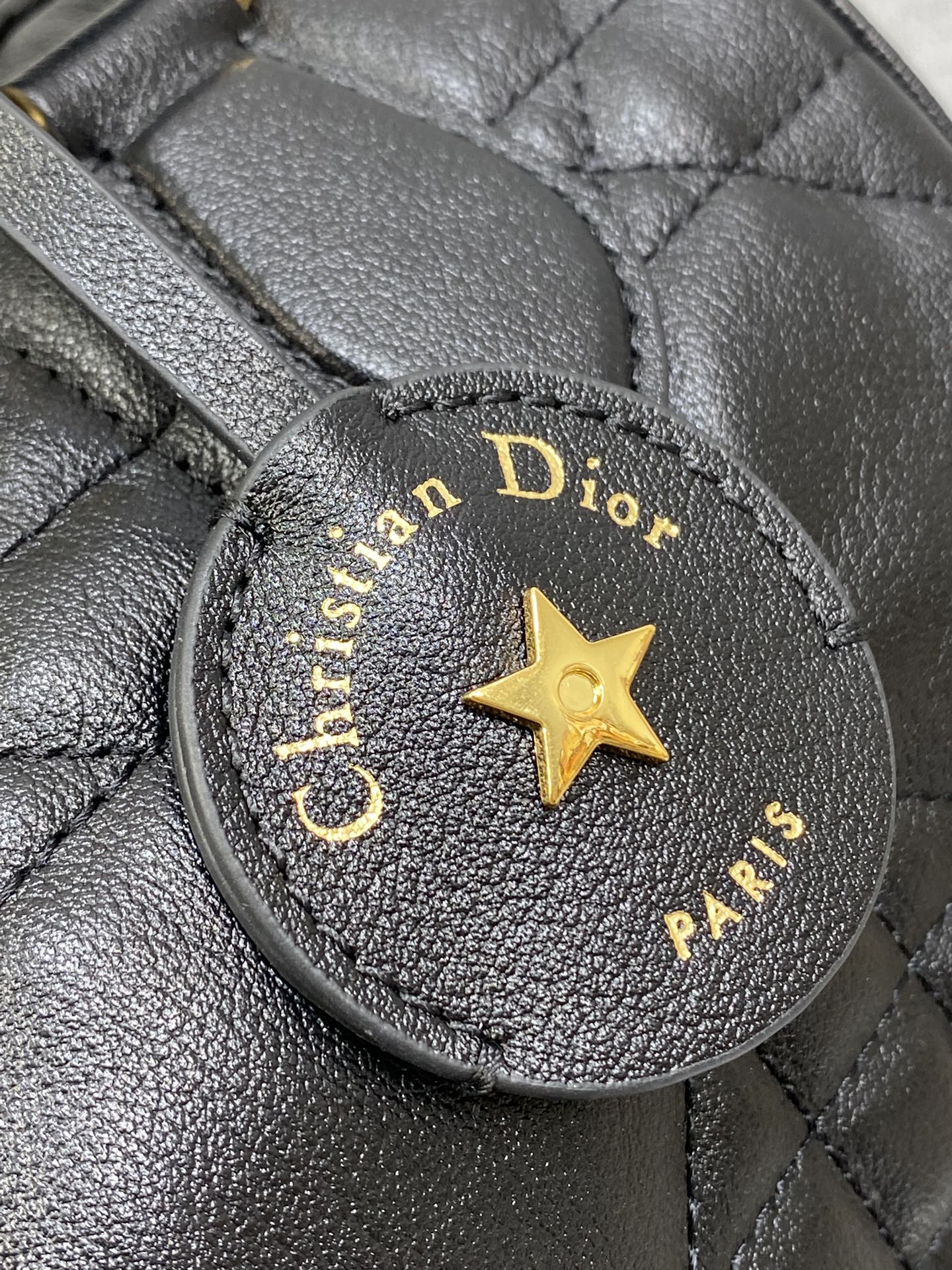 Christian Dior My Dior series matte lambskin matte rattan check medium pure black handbag Christian Dior My Dior series matte lambskin matte rattan check medium pure black handbag