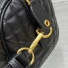 Christian Dior My Dior series matte lambskin matte rattan check medium pure black handbag Christian Dior My Dior series matte lambskin matte rattan check medium pure black handbag