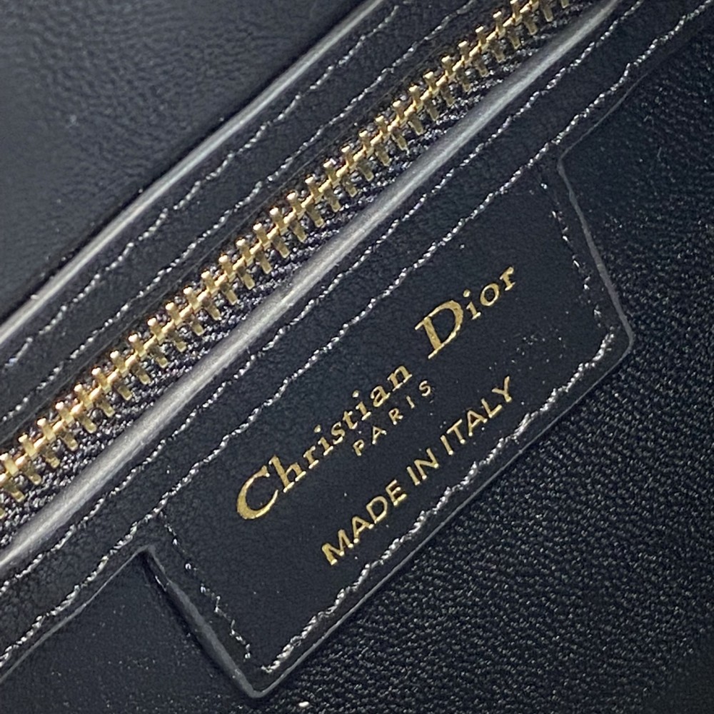 Christian Dior My Dior series matte lambskin matte rattan check medium pure black handbag Christian Dior My Dior series matte lambskin matte rattan check medium pure black handbag