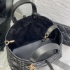 Christian Dior LADY Dior series matte rattan pattern exquisite hardware pure black handbag Christian Dior LADY Dior series matte rattan pattern exquisite hardware pure black handbag