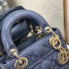 Christian Dior LADY Dior series blue patent leather exquisite hardware handbag Christian Dior LADY Dior series blue patent leather exquisite hardware handbag