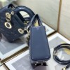 Christian Dior LADY Dior series blue patent leather exquisite hardware handbag Christian Dior LADY Dior series blue patent leather exquisite hardware handbag