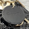 Christian Dior LADY Dior series bright black patent leather exquisite hardware handbag Christian Dior LADY Dior series bright black patent leather exquisite hardware handbag