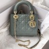 Christian Dior LADY Dior series emerald green patent leather texture exquisite hardware handbag Christian Dior LADY Dior series emerald green patent leather texture exquisite hardware handbag