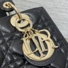 Christian Dior LADY Dior series pure black patent leather texture exquisite hardware large handbag Christian Dior LADY Dior series pure black patent leather texture exquisite hardware large handbag
