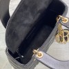 Christian Dior LADY Dior series pure black patent leather texture exquisite hardware medium handbag Christian Dior LADY Dior series pure black patent leather texture exquisite hardware medium handbag