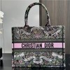 Christian Dior BOOK TOTE series pink and black printed embroidered handbag Christian Dior BOOK TOTE series pink and black printed embroidered handbag
