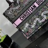 Christian Dior BOOK TOTE series pink and black printed embroidered handbag Christian Dior BOOK TOTE series pink and black printed embroidered handbag