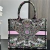 Christian Dior BOOK TOTE series pink and black printed embroidered handbag Christian Dior BOOK TOTE series pink and black printed embroidered handbag