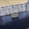 Christian Dior BOOK TOTE series turquoise blue ink-dyed printed embroidered handbag Christian Dior BOOK TOTE series turquoise blue ink-dyed printed embroidered handbag