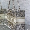 Christian Dior BOOK TOTE series platinum printed embroidered handbag Christian Dior BOOK TOTE series platinum printed embroidered handbag