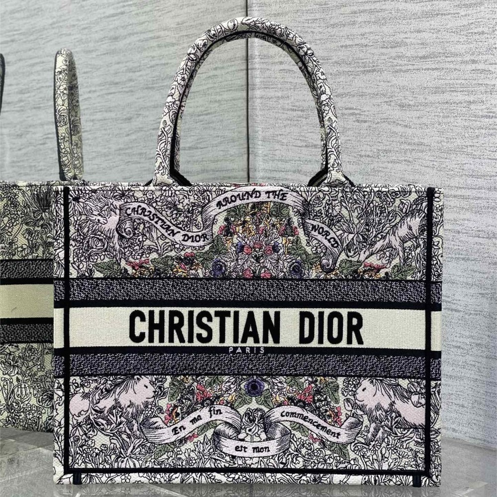 Christian Dior BOOK TOTE series printed embroidered handbag Christian Dior BOOK TOTE series printed embroidered handbag