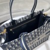 Christian Dior BOOK TOTE series dark blue medium printed embroidered handbag Christian Dior BOOK TOTE series dark blue medium printed embroidered handbag