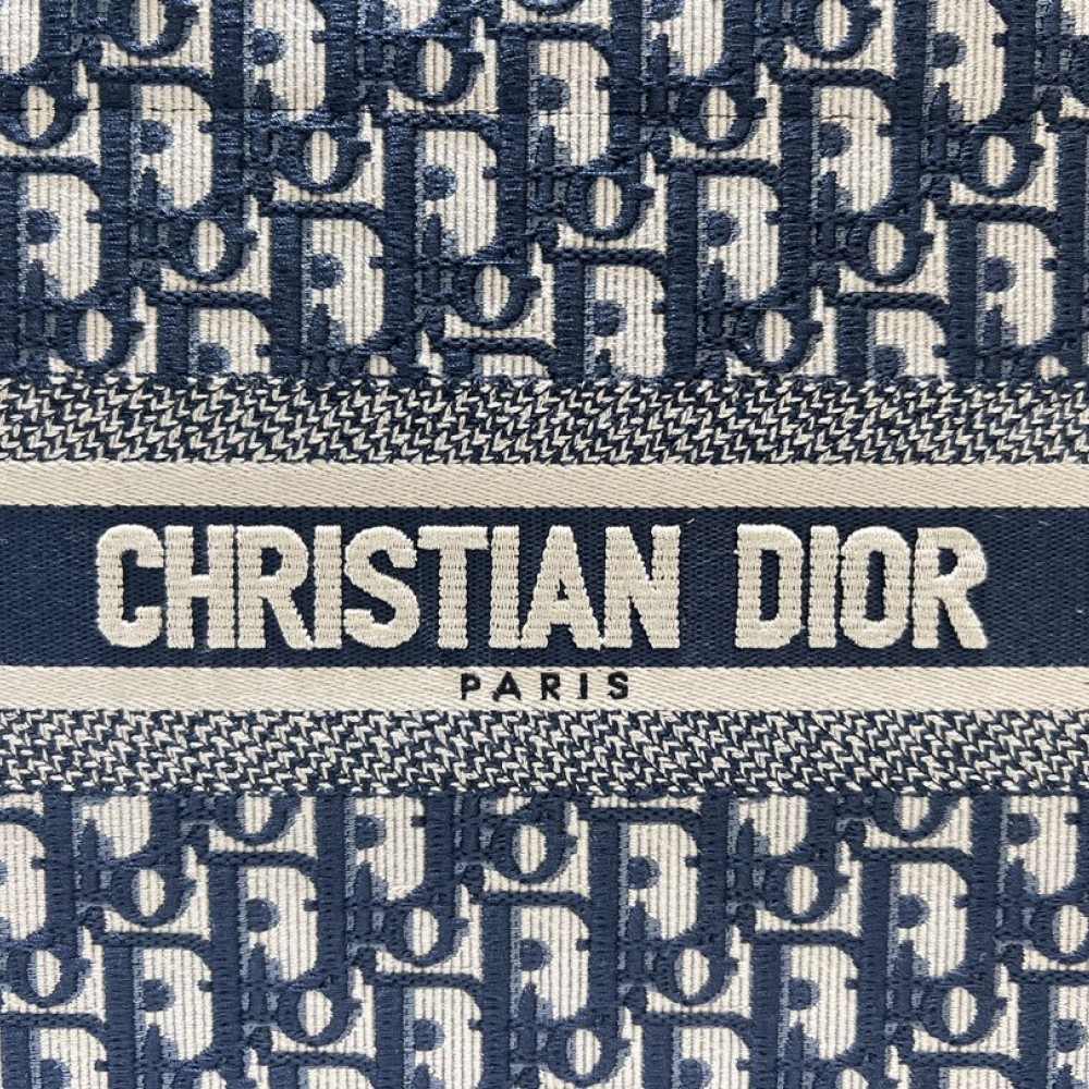Christian Dior BOOK TOTE series dark blue small printed embroidered handbag Christian Dior BOOK TOTE series dark blue small printed embroidered handbag