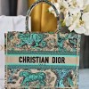 Christian Dior BOOK TOTE series emerald green printed embroidered handbag Christian Dior BOOK TOTE series emerald green printed embroidered handbag