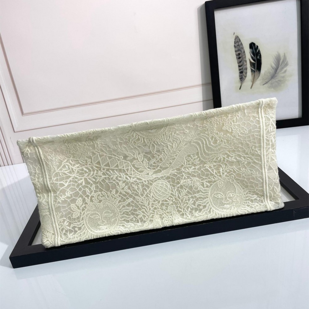 Christian Dior BOOK TOTE series medium beige fabric printed embroidered handbag Christian Dior BOOK TOTE series medium beige fabric printed embroidered handbag